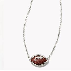 NWT - Kendra Scott Football Silver Short Pendant Necklace NEW